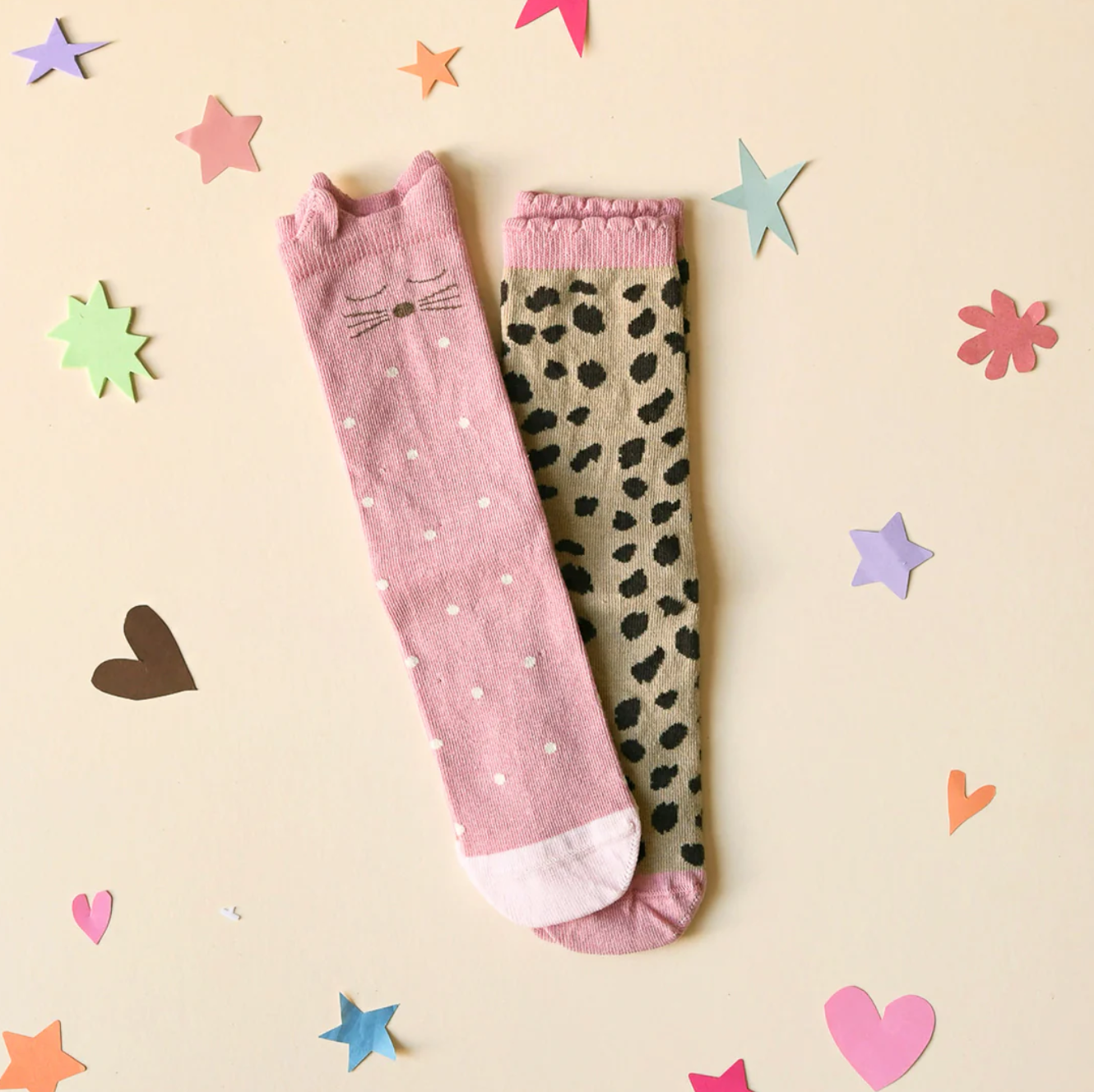 Clara Cat Leopard 2 Pack Socks Rockahula