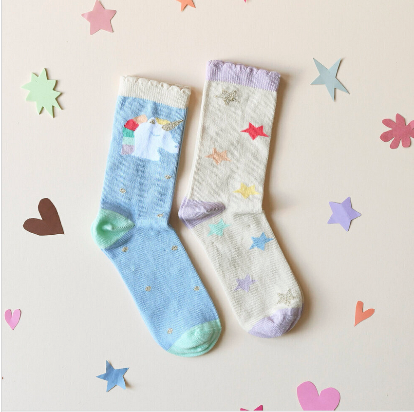 Rainbow/Unicorn 2 Pack Socks Rockahula