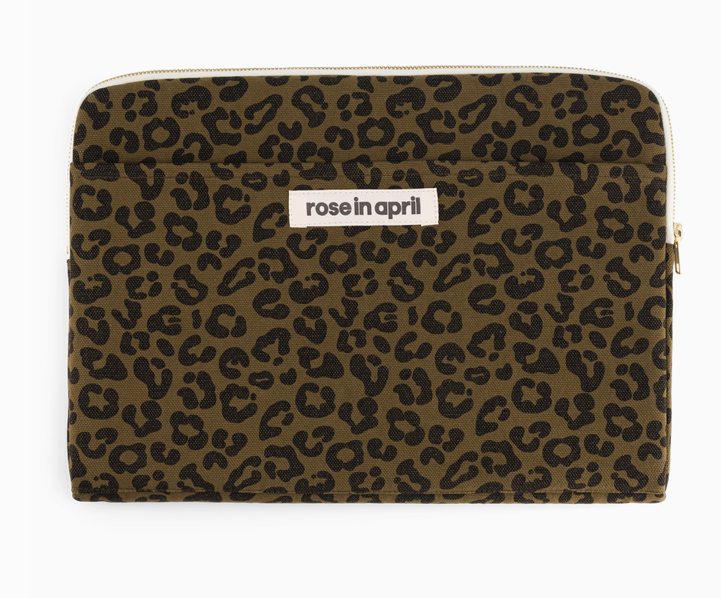 Laptop Hülle Khaki Leopard Rose in April