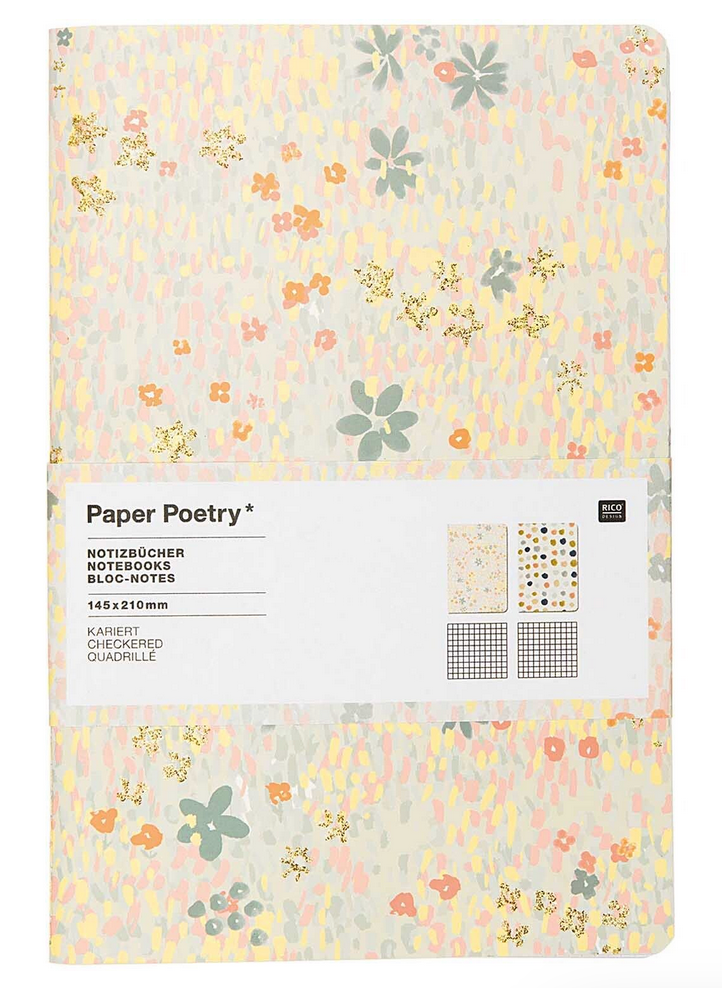 Paper Poetry Notizbücher Crafted Nature Blumen A5 40 Seiten