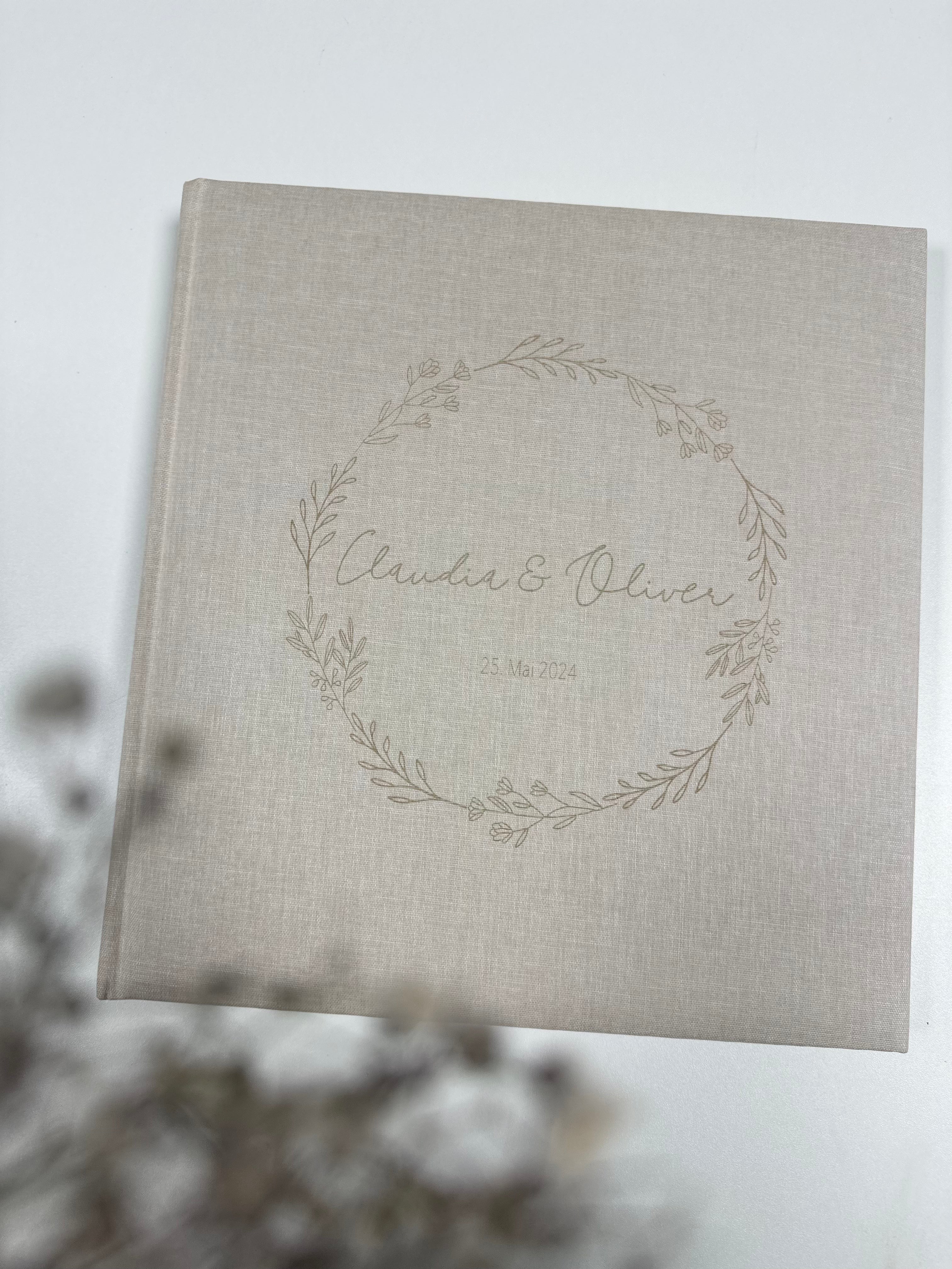 Fotoalbum Erinnerungsalbum Hochzeit Personalisiert | Album Leineneinband Hochzeitsgeschenk